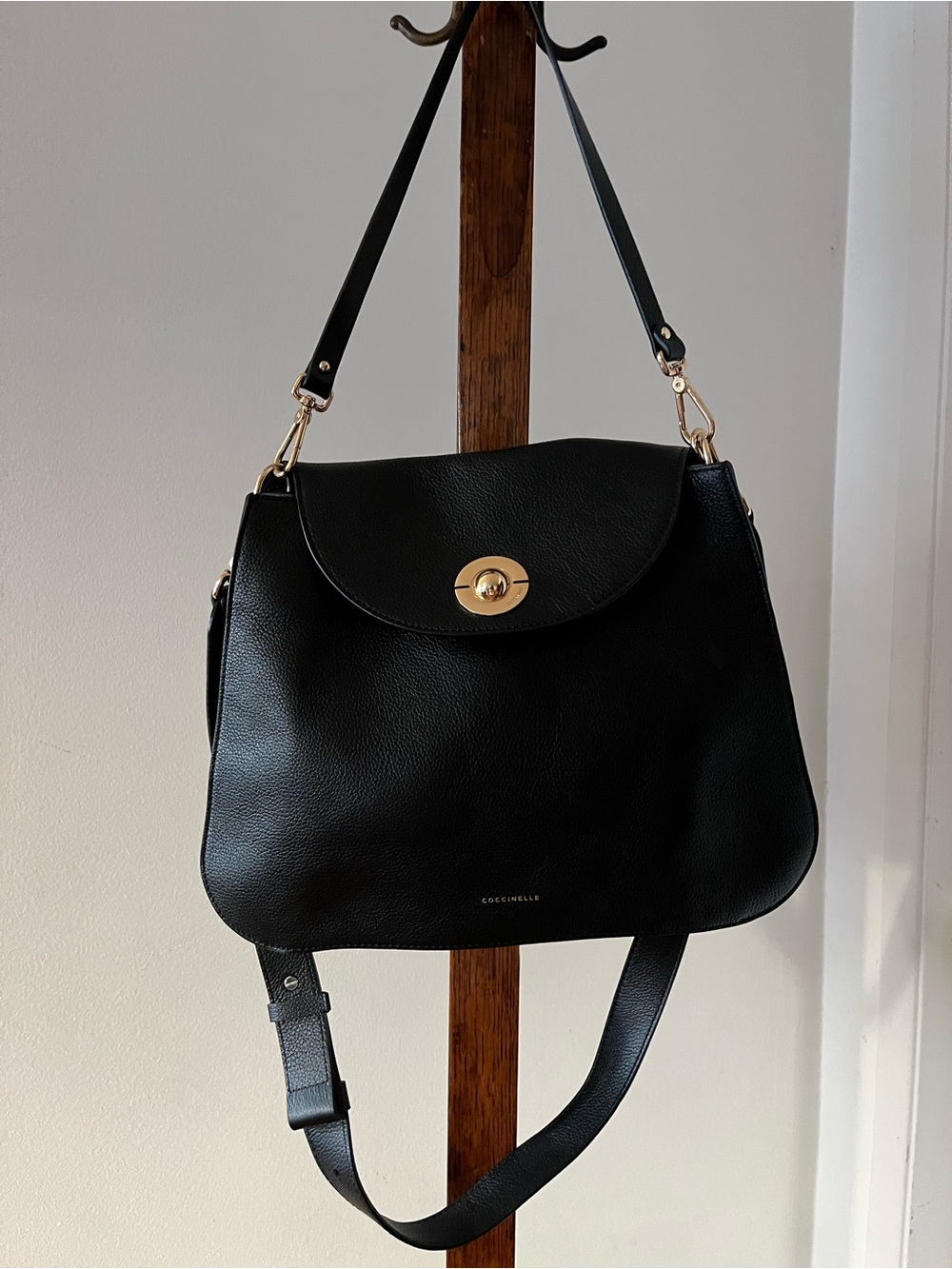 Coccinelle Jalouse leather black shoulder bag